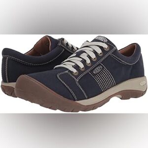 KEEN Men's Austin Canvas Oxford Blue White Lace Up Shoes Size 9